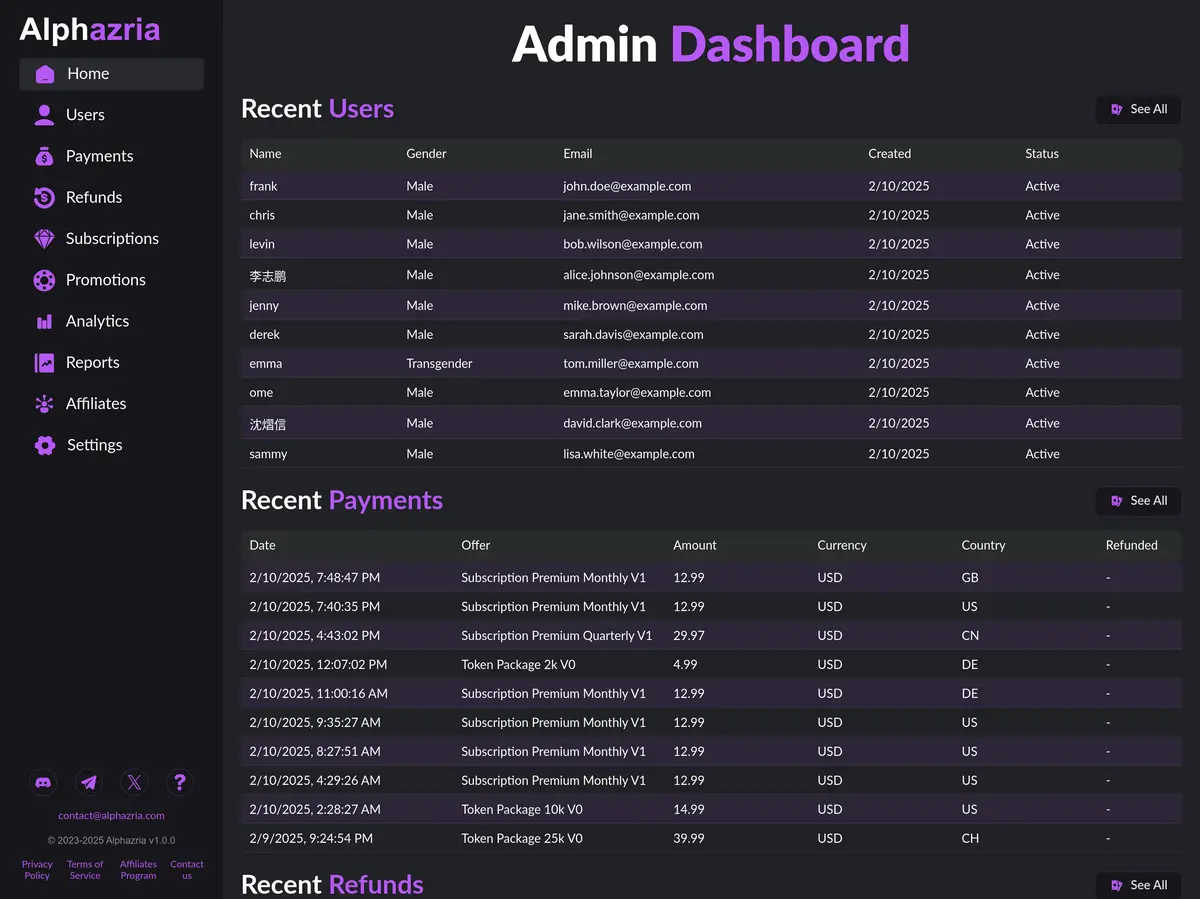 Admin Dashboard